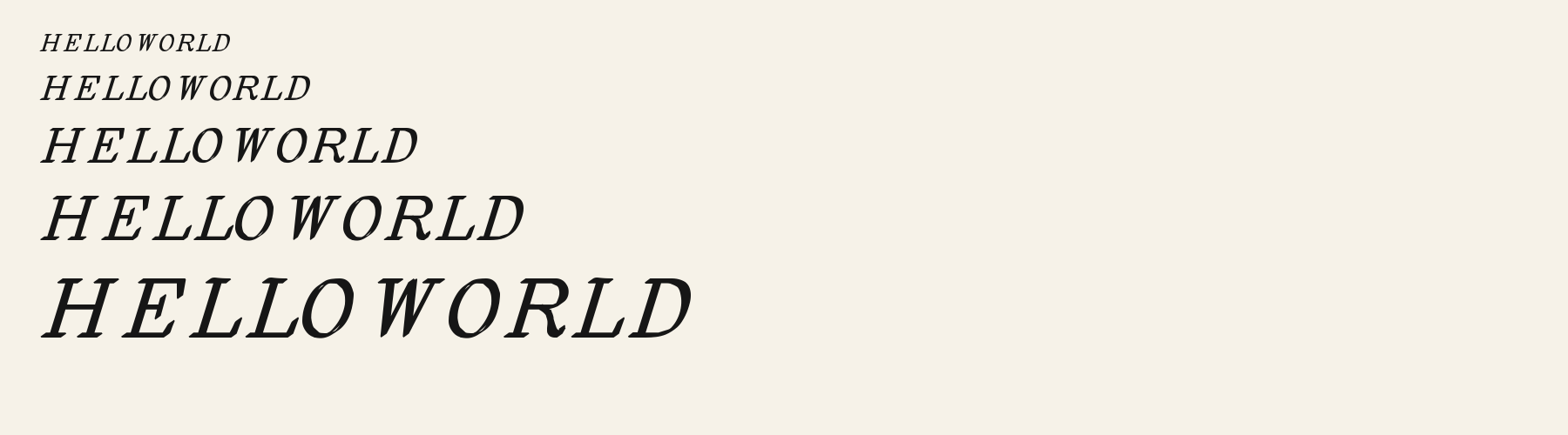 Chronicle Italic Nib waterfall specimen
