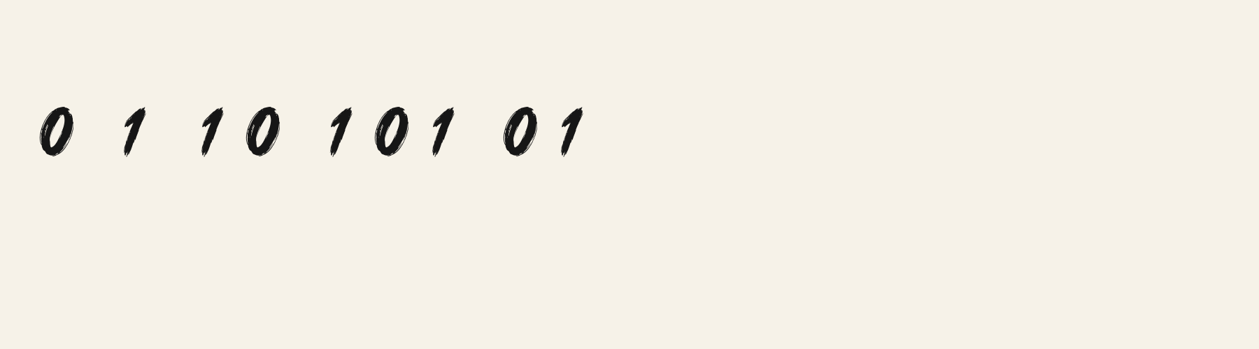 Brush Note Casual numbers specimen
