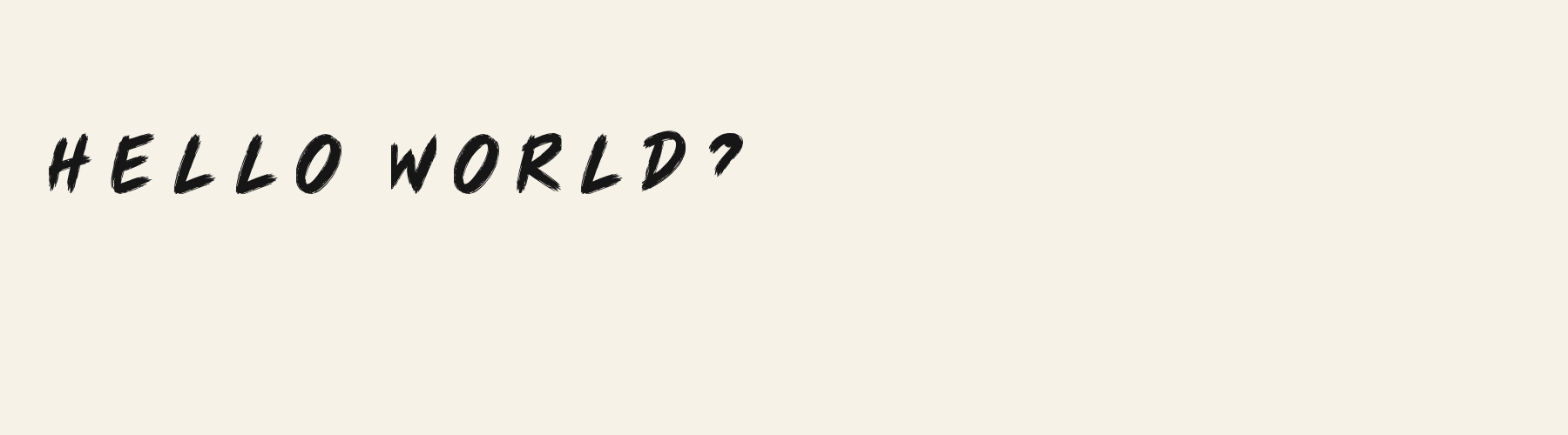 Brush Note Casual pangram specimen