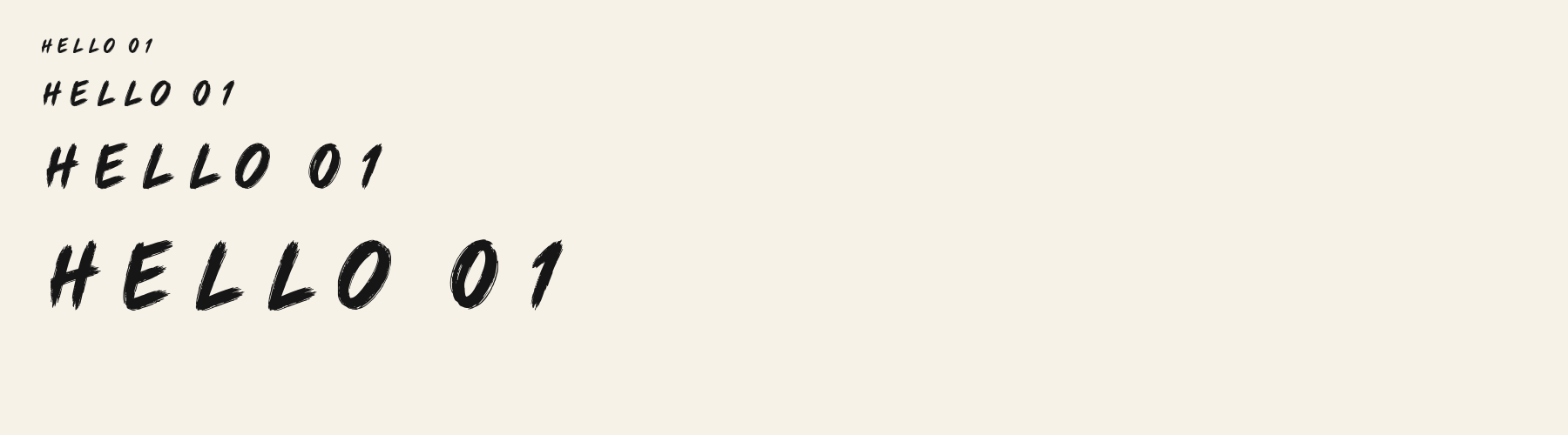 Brush Note Casual sizes specimen
