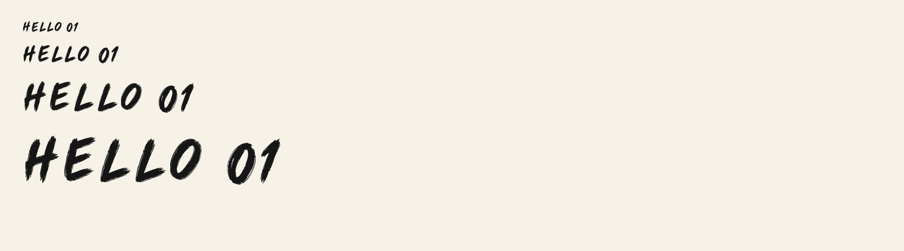 Brush Note Casual sizes specimen