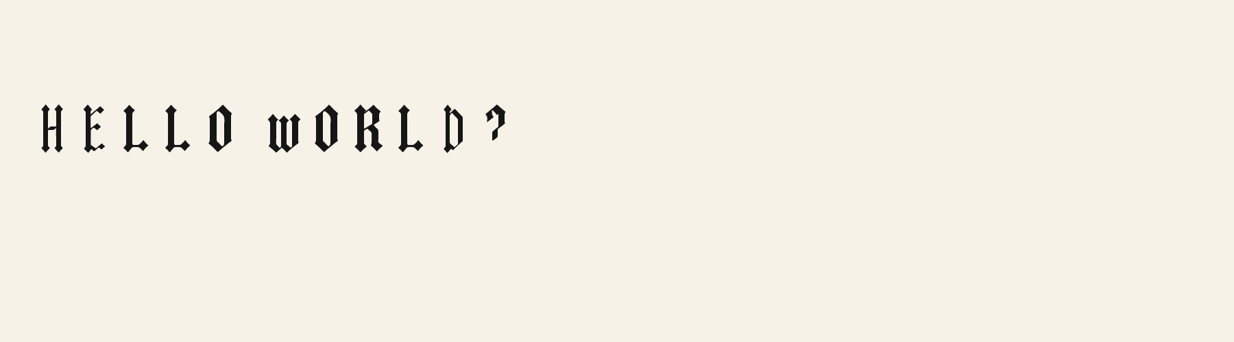 Gothic Blackline pangram specimen