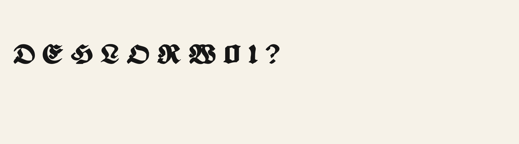 Crest Fraktur alphabet specimen
