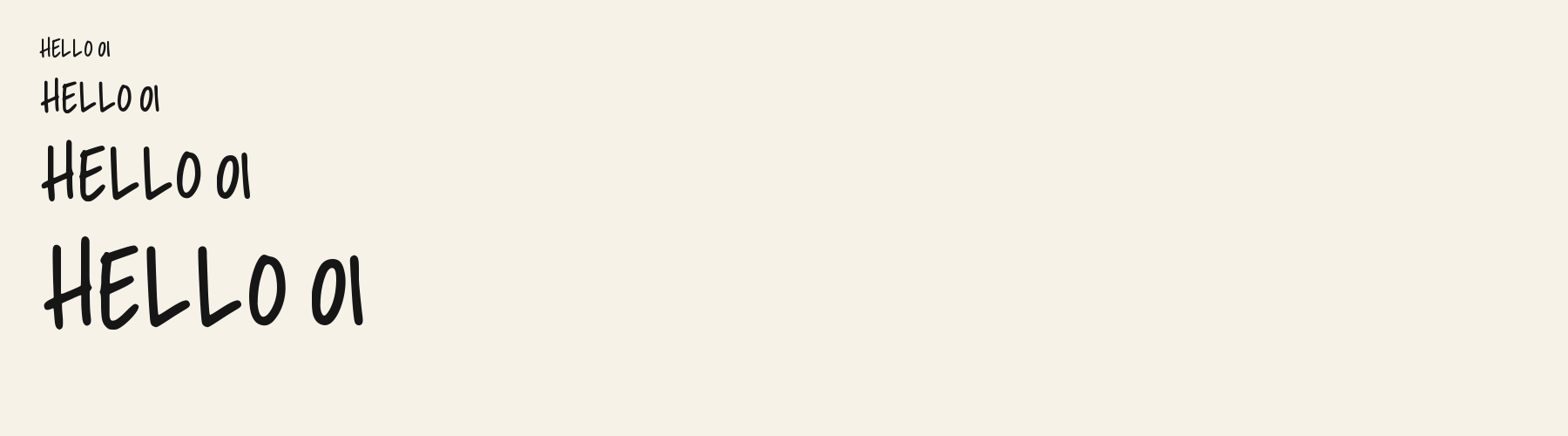 Feral Willow Script sizes specimen