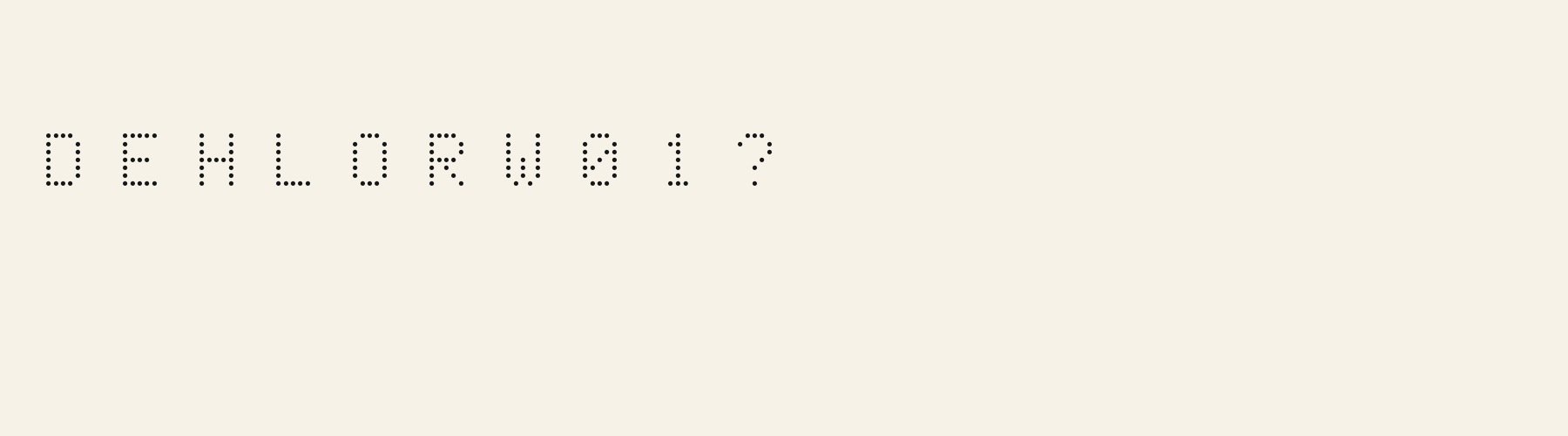 Pixel Dot Matrix Round alphabet specimen