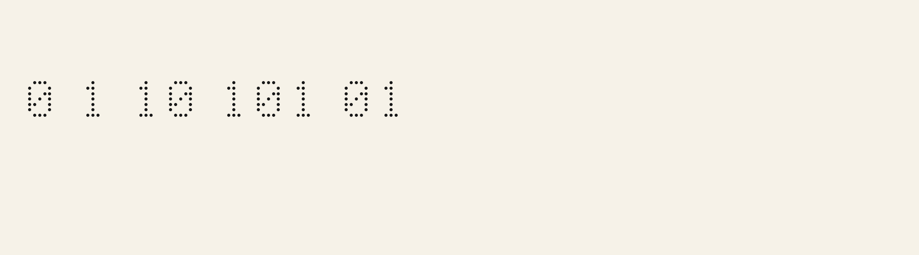 Pixel Dot Matrix Round numbers specimen
