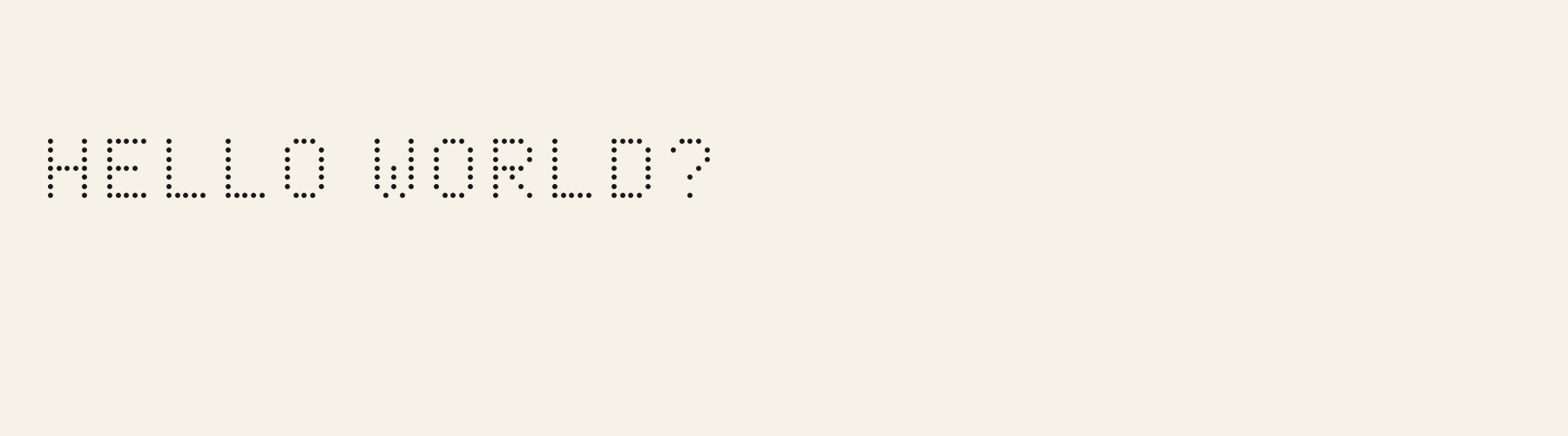 Pixel Dot Matrix Round pangram specimen