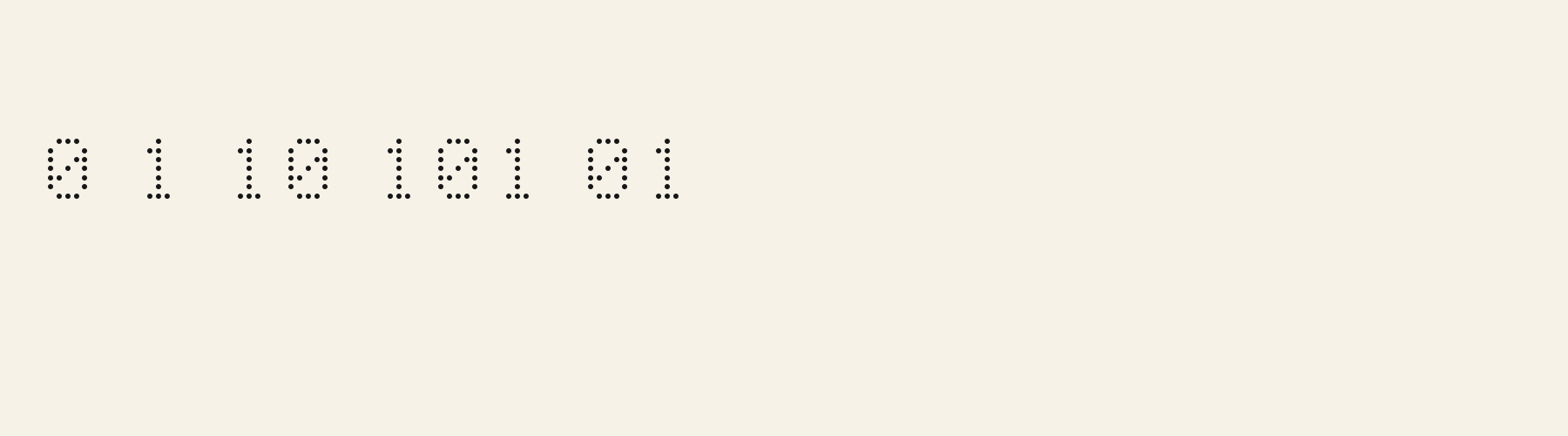 Pixel Dot Matrix Round numbers specimen