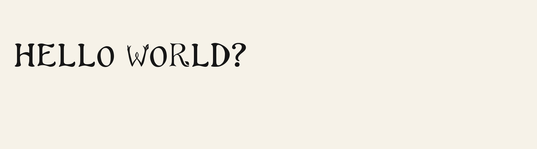 Decorative Art Nouveau pangram specimen