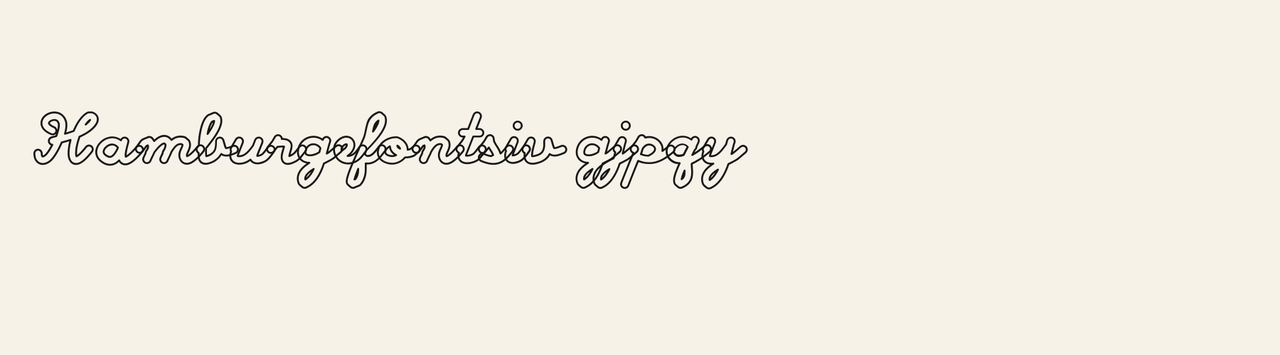 Loop Script Outline lowercase specimen