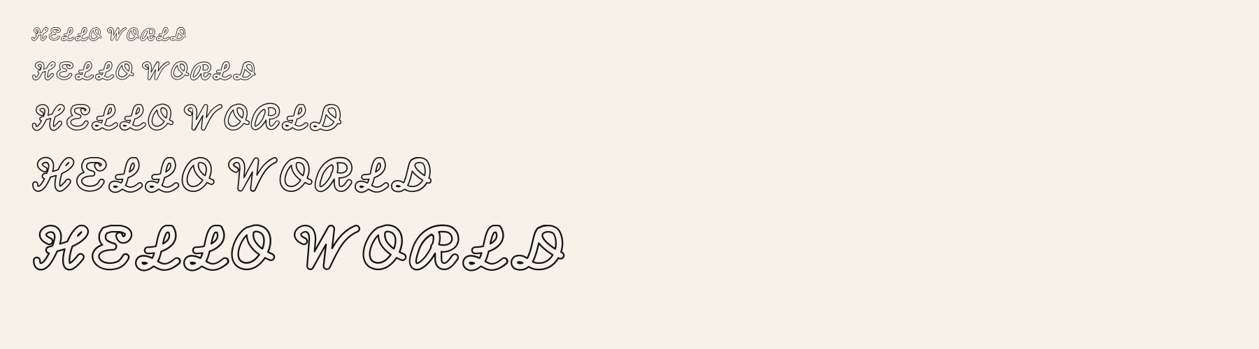 Loop Script Outline waterfall specimen