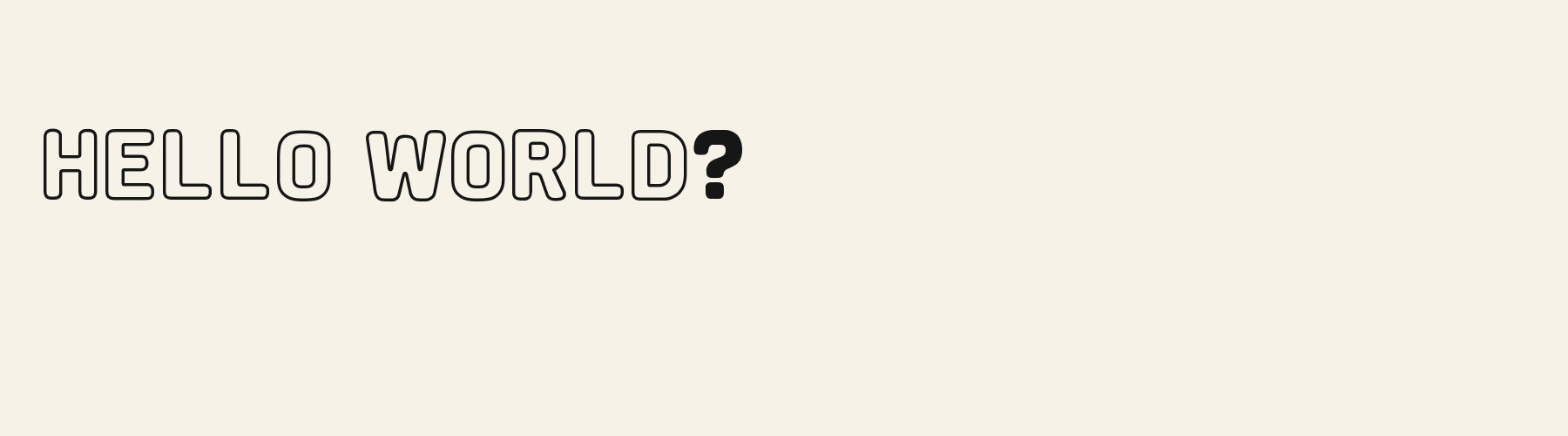 Signage Shopfront Round Outline pangram specimen