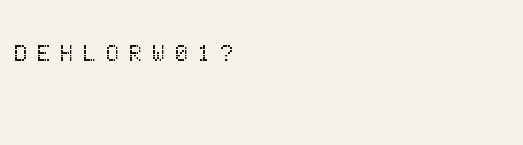 Pixel Console Square alphabet specimen