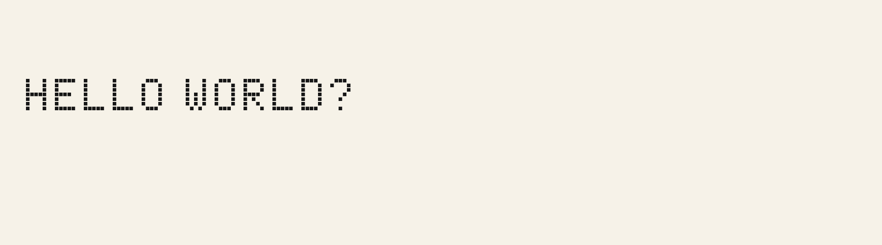 Pixel Console Square pangram specimen