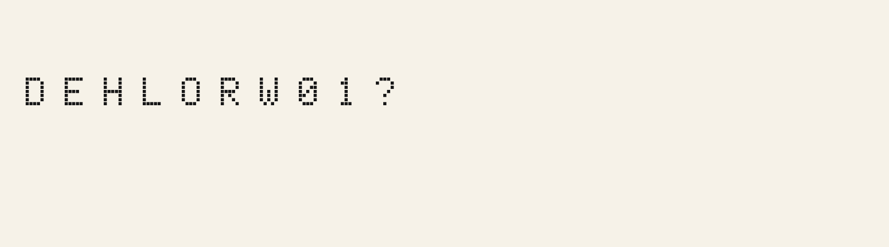 Pixel Console Square alphabet specimen