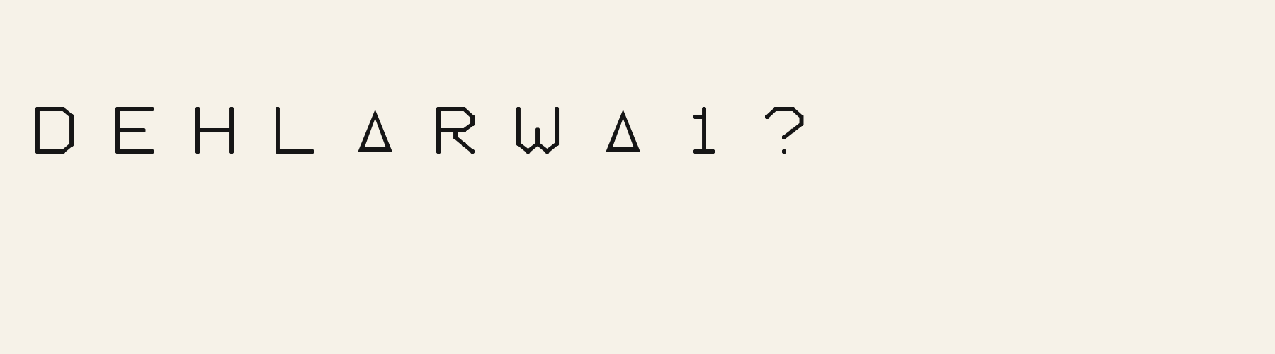 Geo Triangle Aperture alphabet specimen
