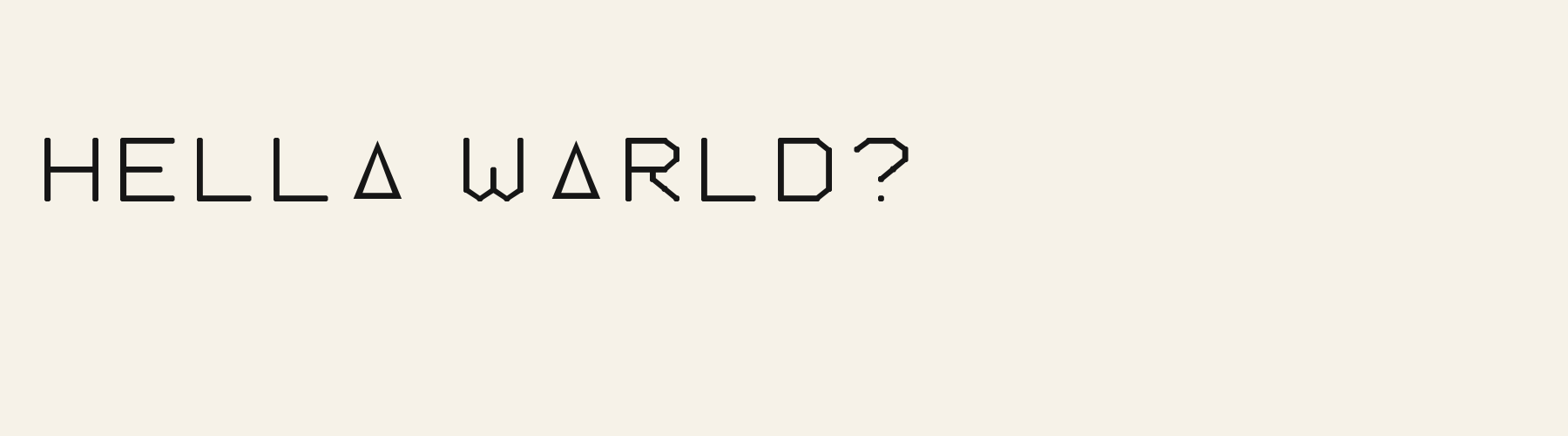 Geo Triangle Aperture pangram specimen