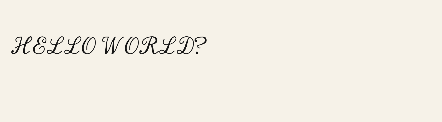 Promenade Script pangram specimen