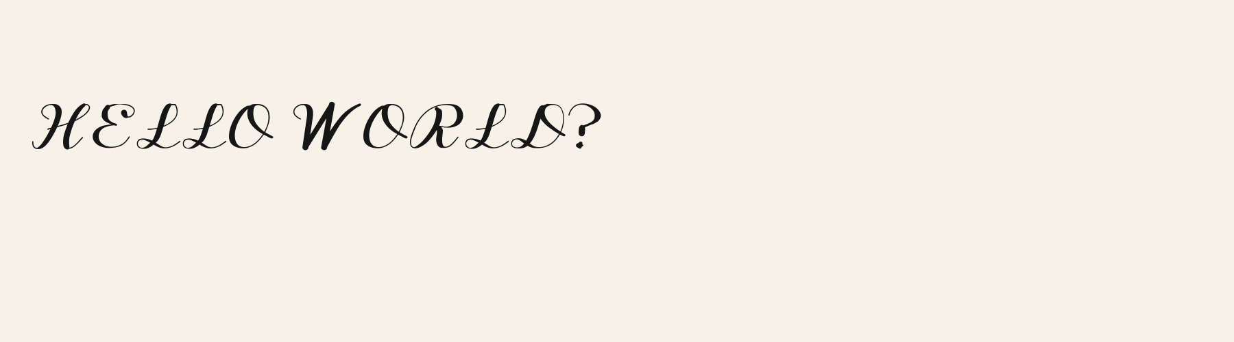 Parlor Hand pangram specimen