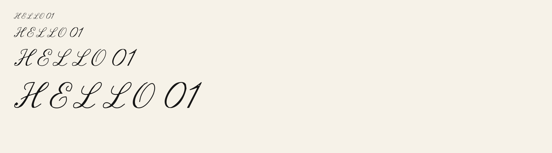 Notary Script sizes specimen