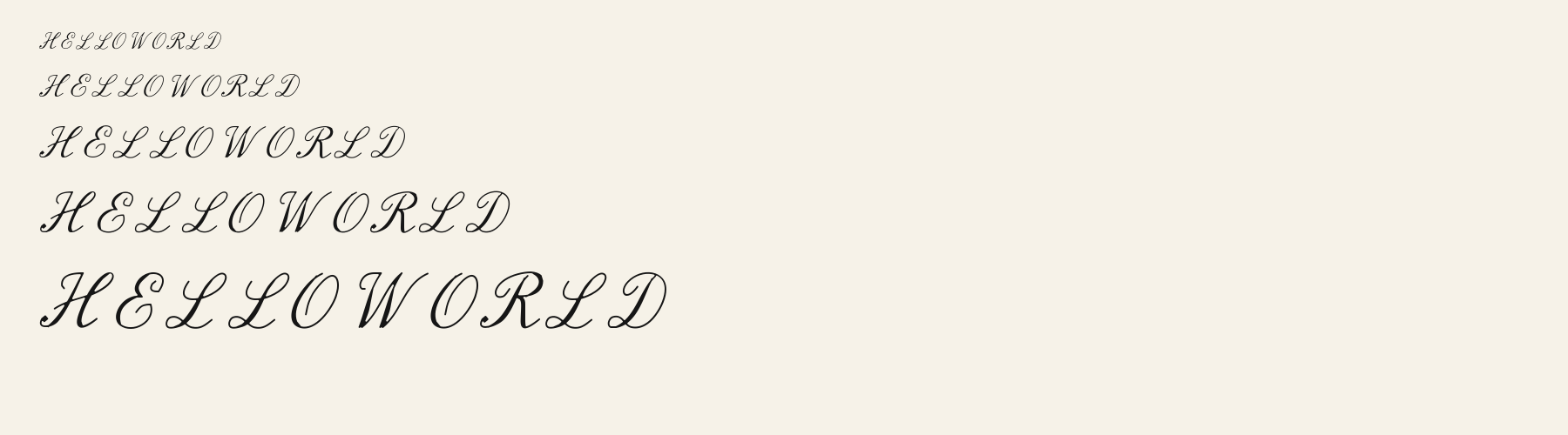 Notary Script waterfall specimen