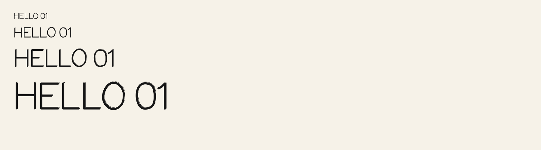 Civic Sans 3D sizes specimen