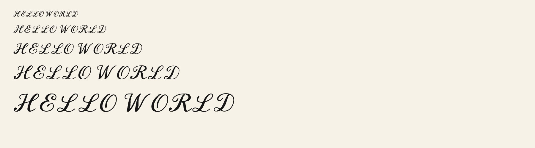 Bouquet Script waterfall specimen