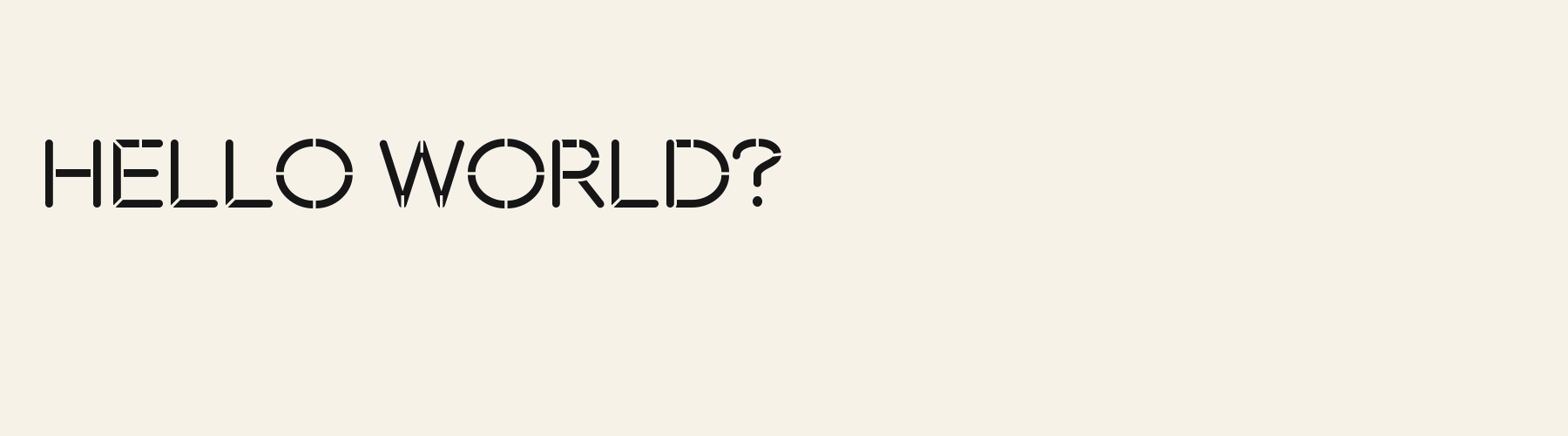 Lite Stencil pangram specimen