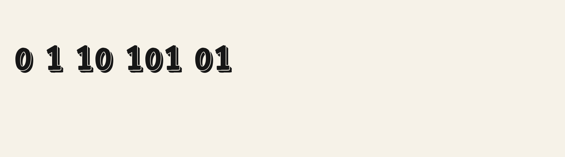 Brush Upright Cut 3D numbers specimen