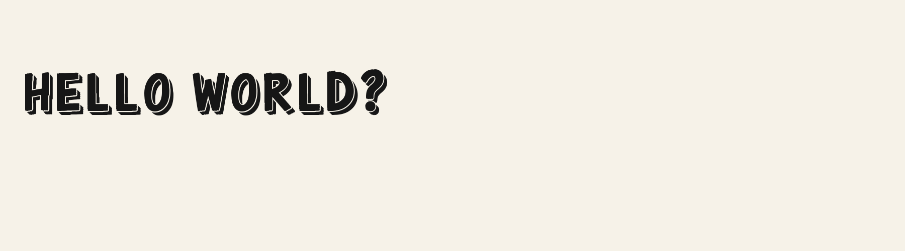 Brush Upright Cut 3D pangram specimen
