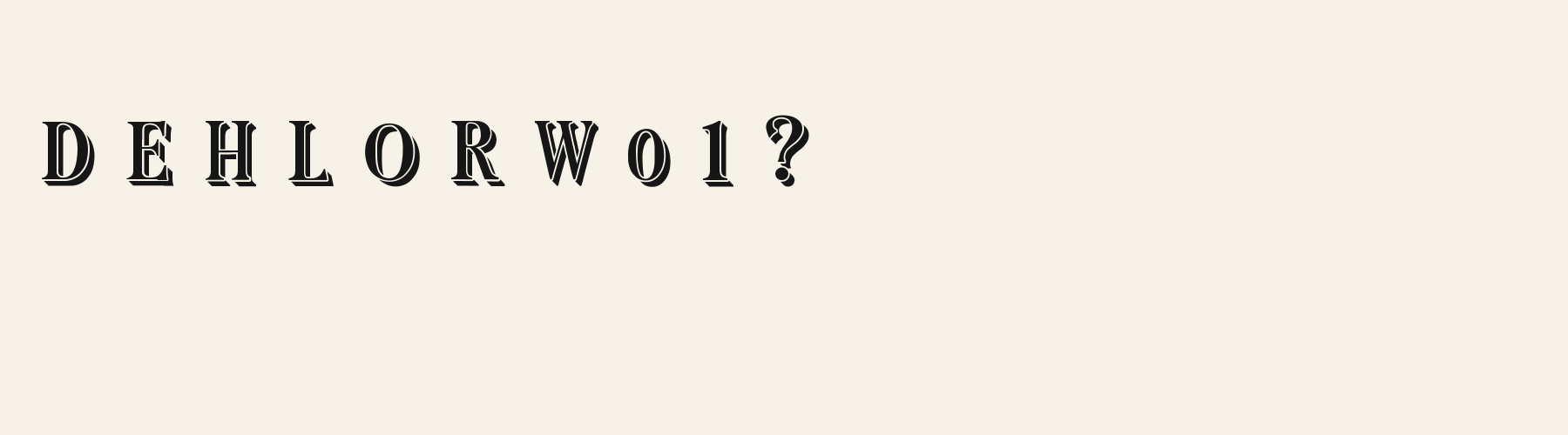 Deco Fan Serif 3d alphabet specimen