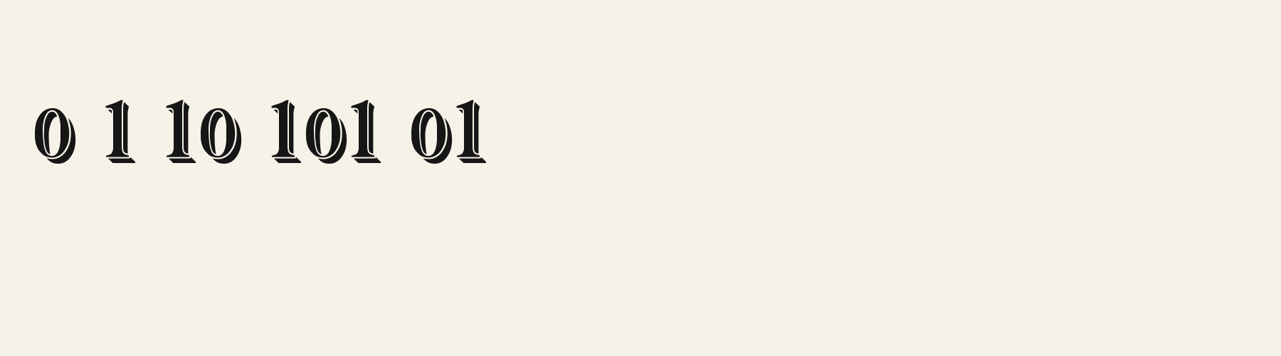 Deco Fan Serif 3d numbers specimen