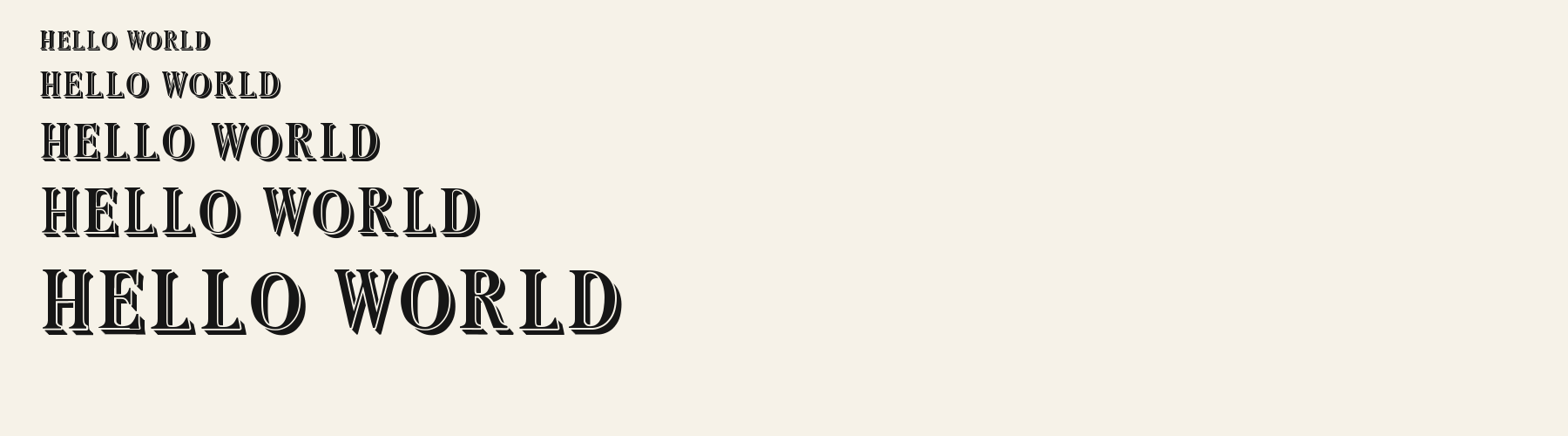 Deco Fan Serif 3d waterfall specimen