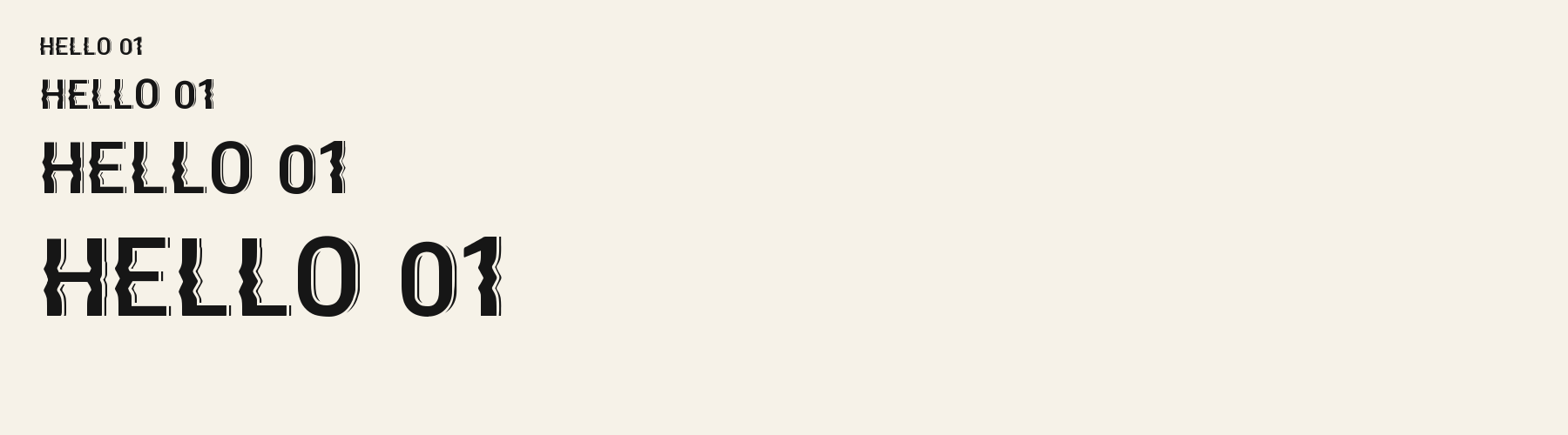 Zigzag Spine Sans Extrude 3D sizes specimen