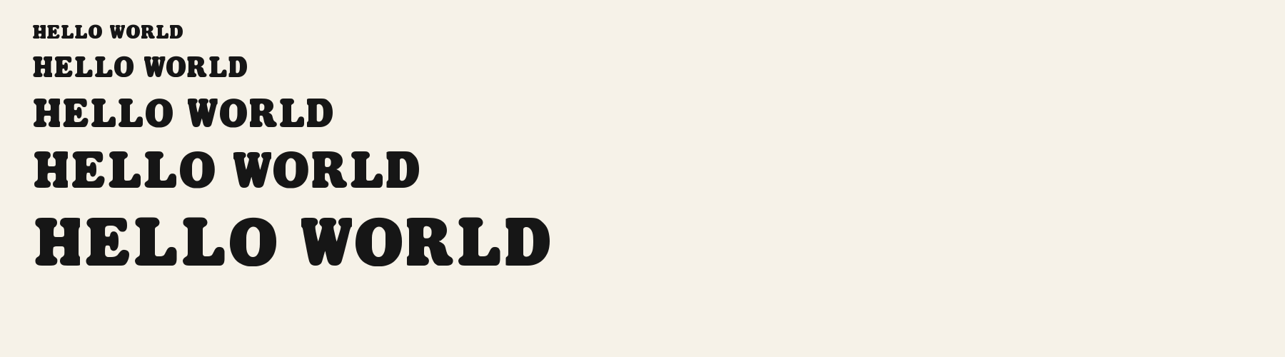 Bubble Puffy Serif waterfall specimen