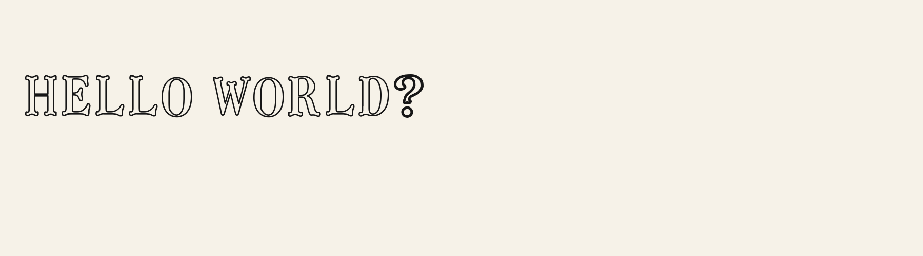 Valentine Bow Serif Outline pangram specimen