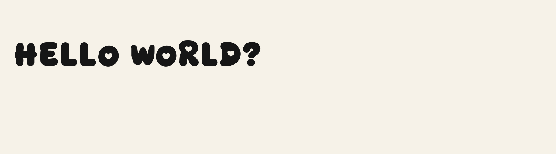 Bubble Heart Sprinkle pangram specimen