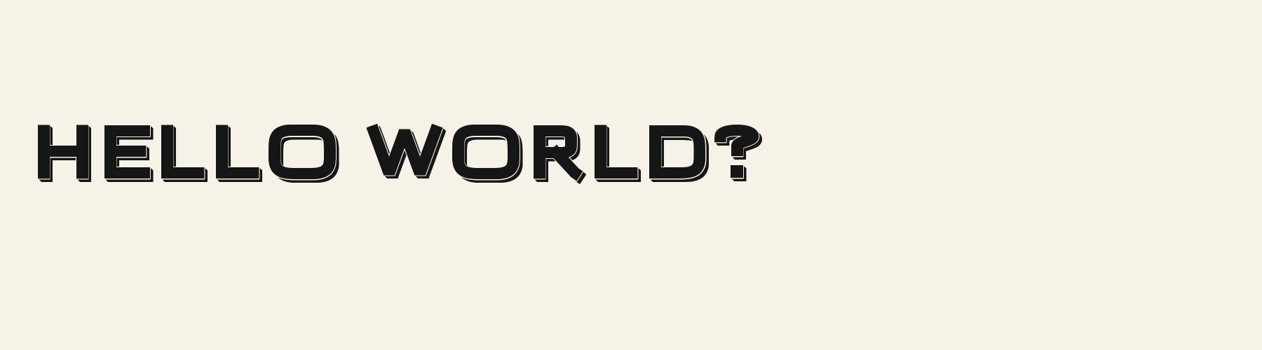 Block 3D pangram specimen