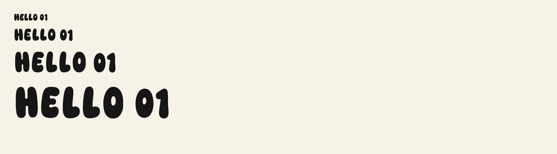 Dreamslug Grotesk sizes specimen