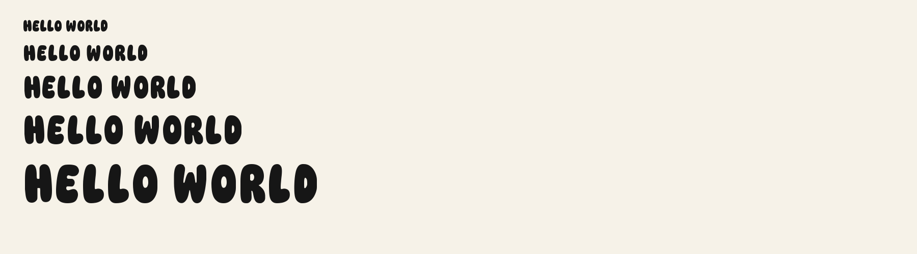 Dreamslug Grotesk waterfall specimen