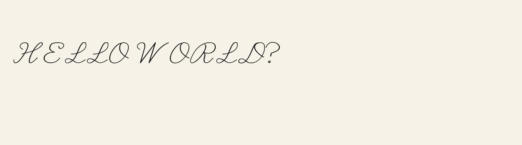 Flourish Sign pangram specimen