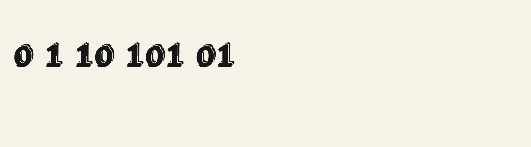 Brush Bristle Wedge 3D numbers specimen