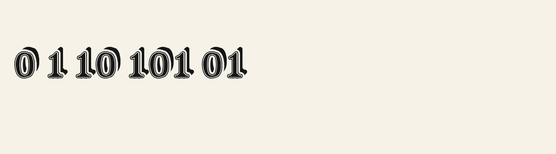 Alumni Roman 3D numbers specimen