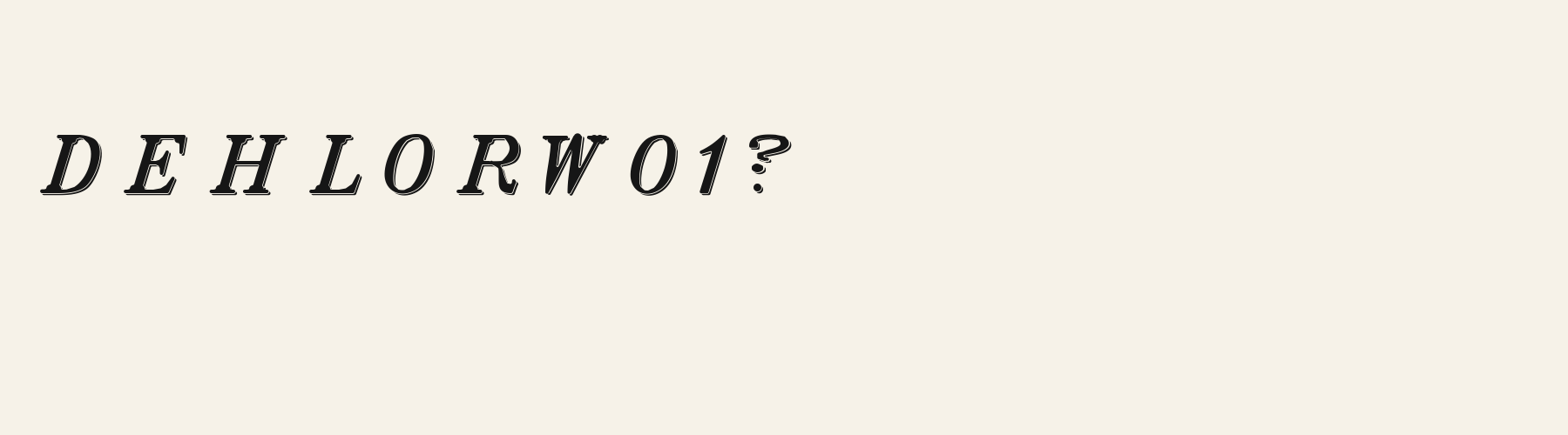 Parlour Italic Shadow alphabet specimen