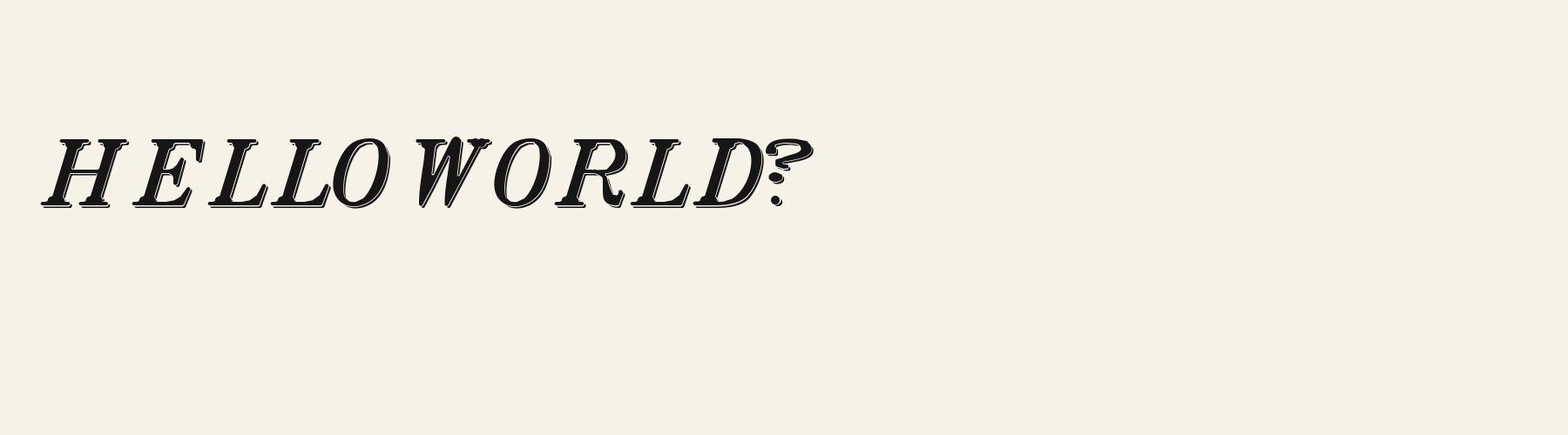 Parlour Italic Shadow pangram specimen
