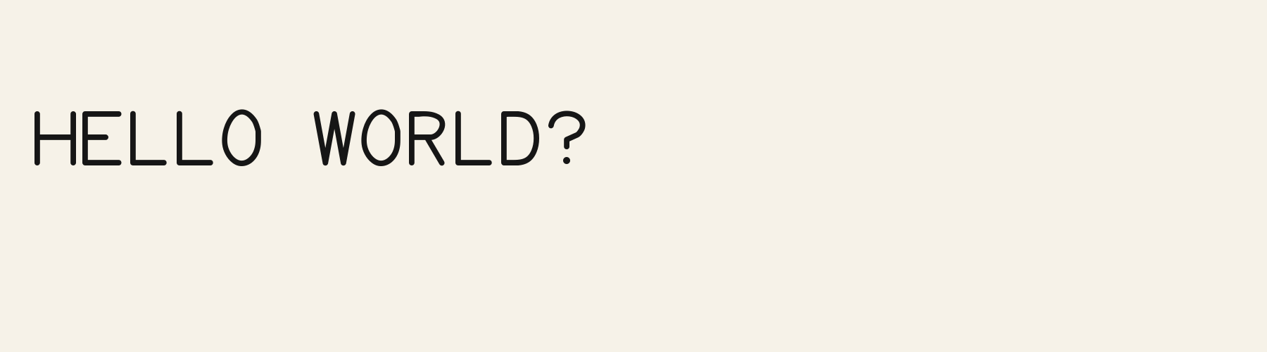 Terminal Line pangram specimen