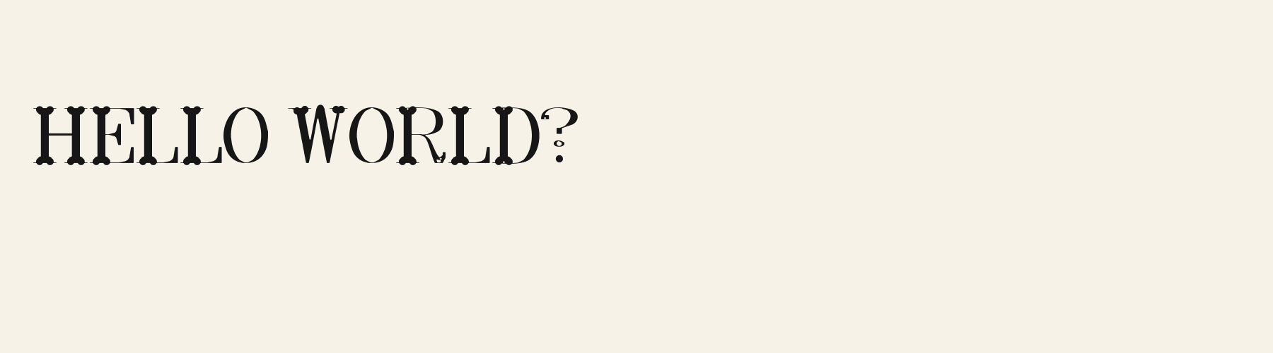 Vogue Didone pangram specimen