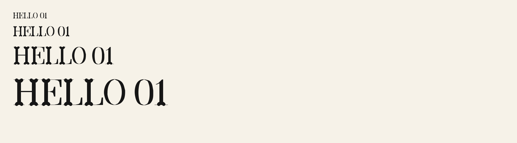 Vogue Didone sizes specimen