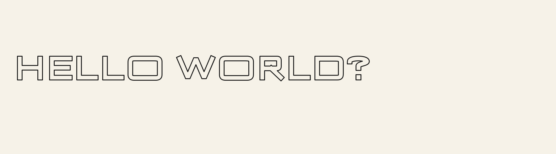 Circuit Outline pangram specimen