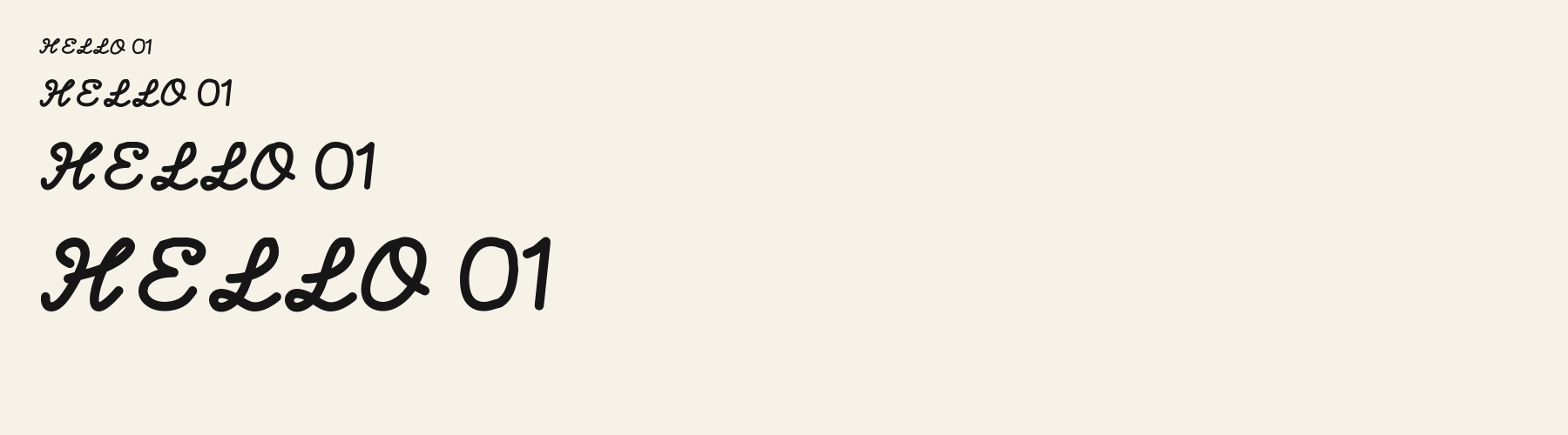 Inkwell Script sizes specimen